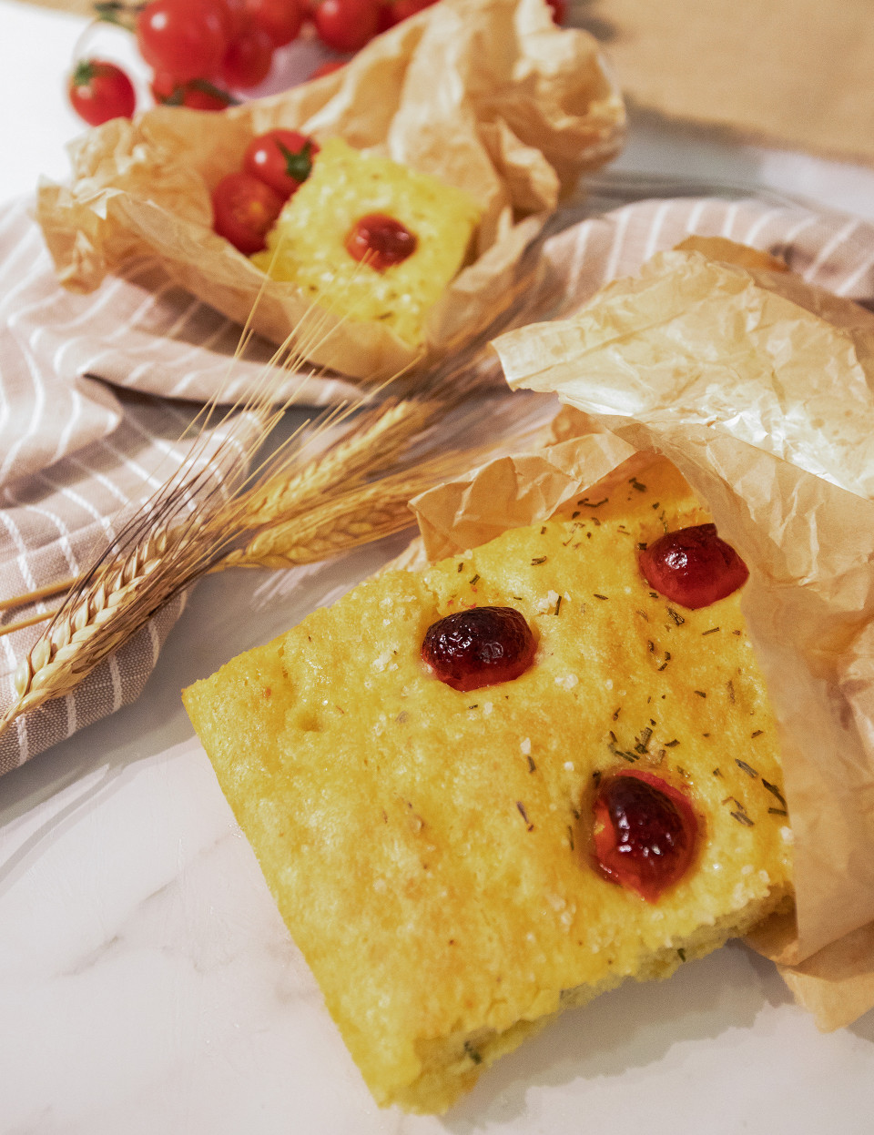 Focaccia rustica in teglia con rosmarino Lievito Naturale o